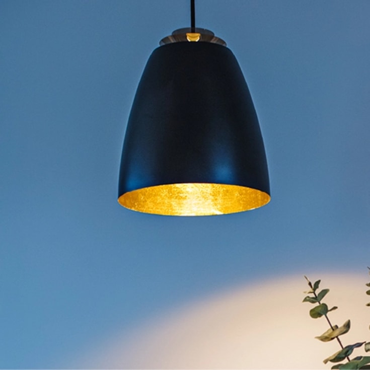 SG Bell pendel, sort/guld, Ø30 cm