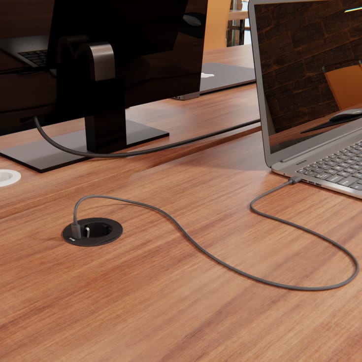 Schneider Electric Unica+ XS bordstikkontakt med USB+C, antracit