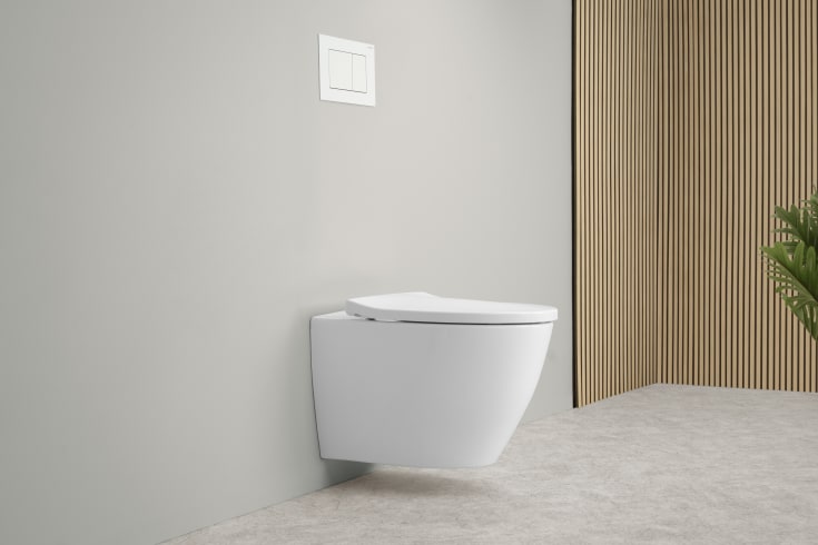 Ifö Spira Art væghængt toilet, uden skyllekant, rengøringsvenlig, hvid