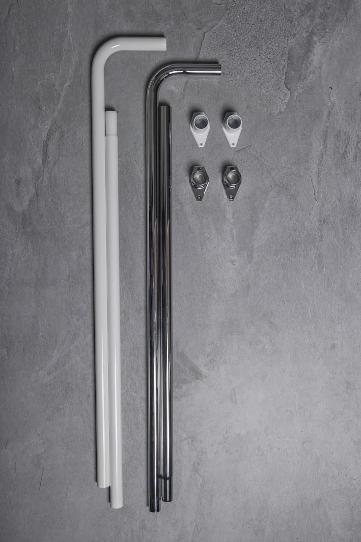 Van Der P Model P duschdraperistång, 90x90 cm, vit