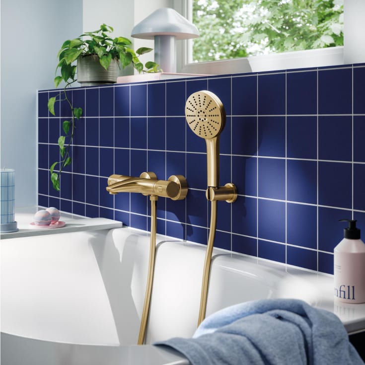 Grohe Precision Feel badekarbatteri, børstet messing