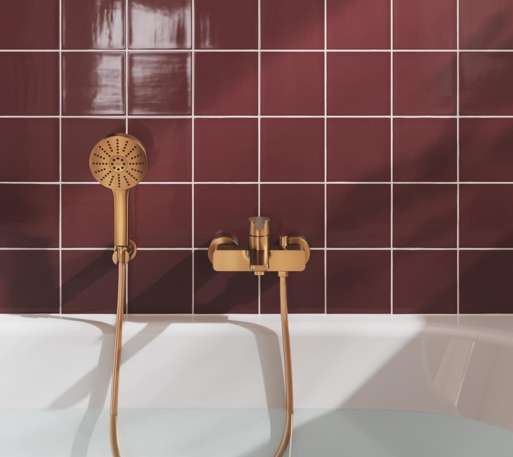 Grohe Lineare badekarbatteri, børstet kobber