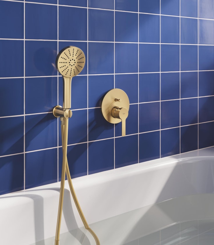 Grohe Lineare badekarbatteri, børstet messing