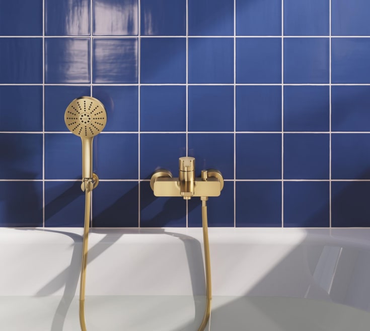 Grohe Lineare badekarbatteri, børstet messing