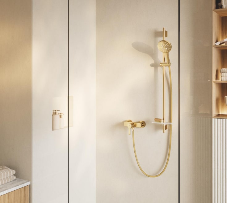 Grohe Lineare dusjbatteri, børstet messing