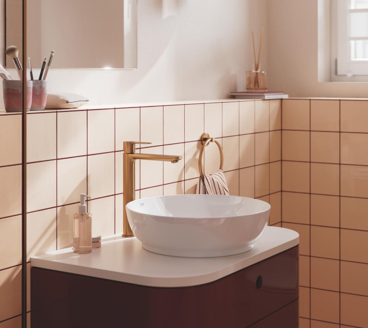 Grohe Lineare tvättställsblandare, borstad koppar