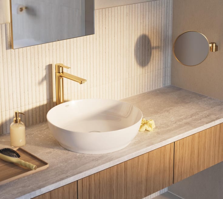Grohe Lineare tvättställsblandare, borstad mässing