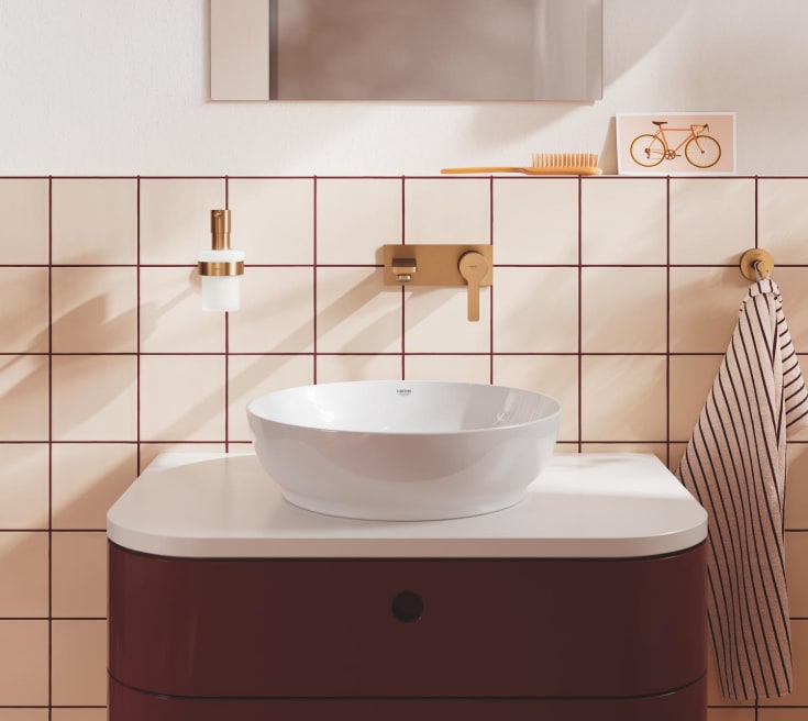 Grohe Lineare tvättställsblandare, borstad koppar