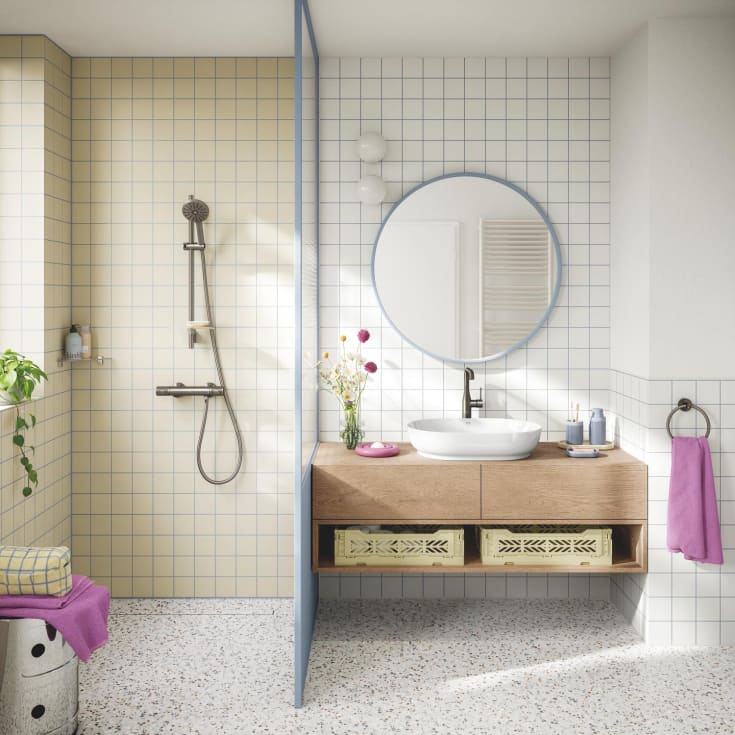 Grohe Precision Feel dusjbatteri, børstet sort krom