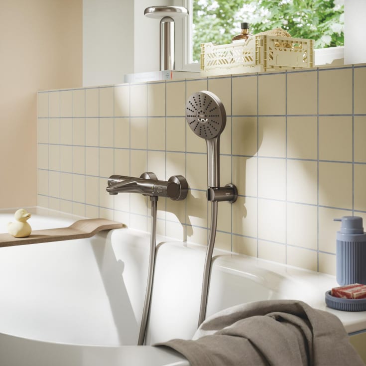 Grohe Vitalio Joy+ duschset, borstad svart krom