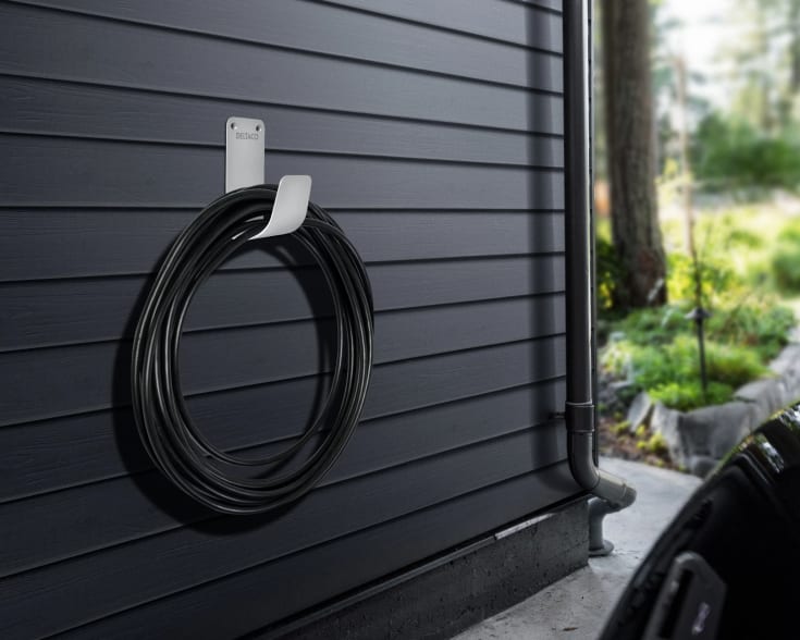 Deltaco E-Kabel krog stål hvid