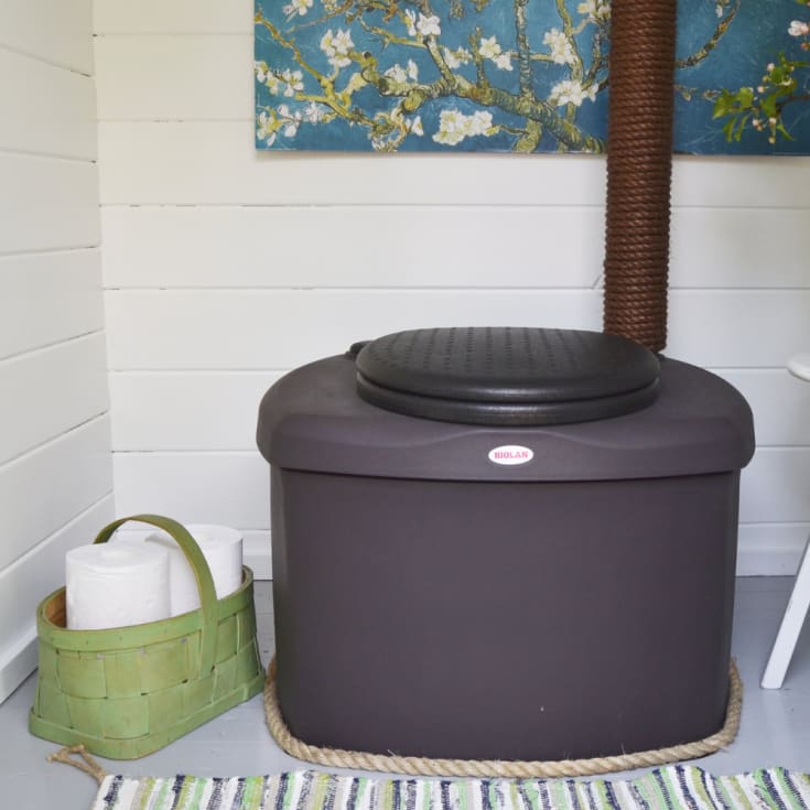 Biolan Eco komposttoalett, stor kapasitet, 200 liter, 65x97 cm, grå