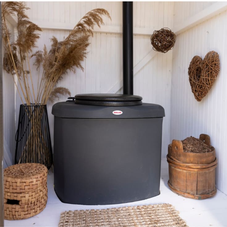Biolan Eco komposttoalett, stor kapasitet, 200 liter, 65x97 cm, grå