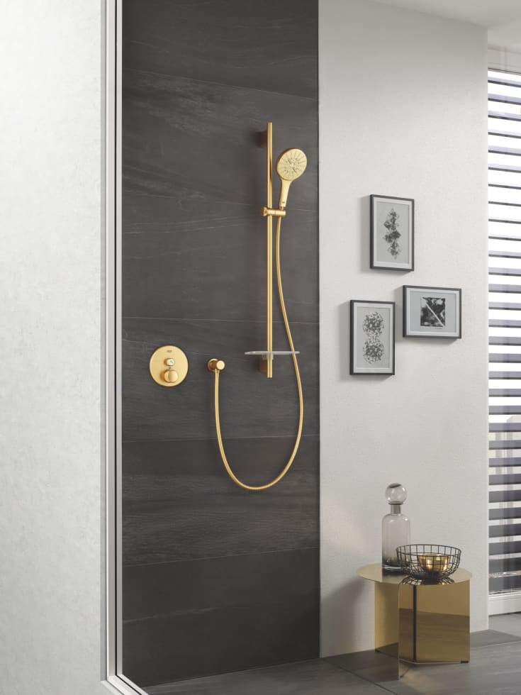 Grohe Rainshower SmartActive brusestang, 60 cm, børstet messing