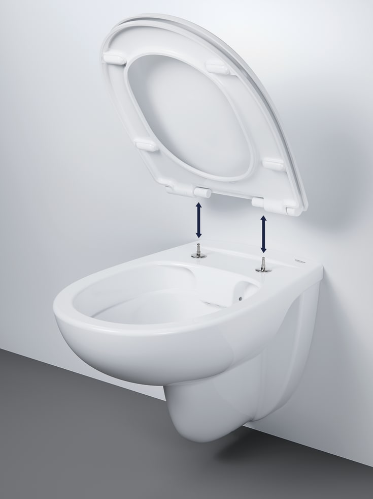 Grohe Bau Ceramic toiletbræt, aftagelig, hvid