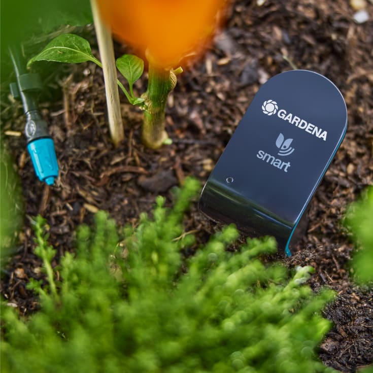 Gardena smart bevattningsdator med gateway och sensor