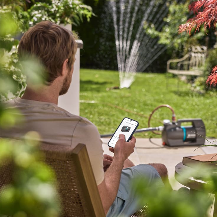 Gardena 5000 Silent hagepumpe, bluetooth, 45x20x24 cm