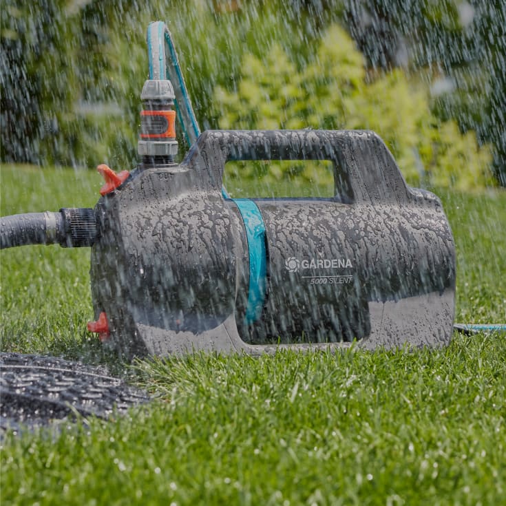 Gardena Silent vannpumpe, stillegående, 5100 l/t, 42,5x22x28 cm, sett