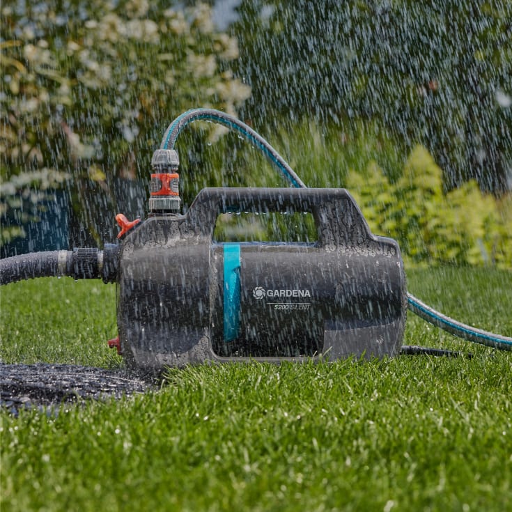 Gardena 5200 Silent hagepumpe, 5300 l/t, 44x22x28 cm, sett