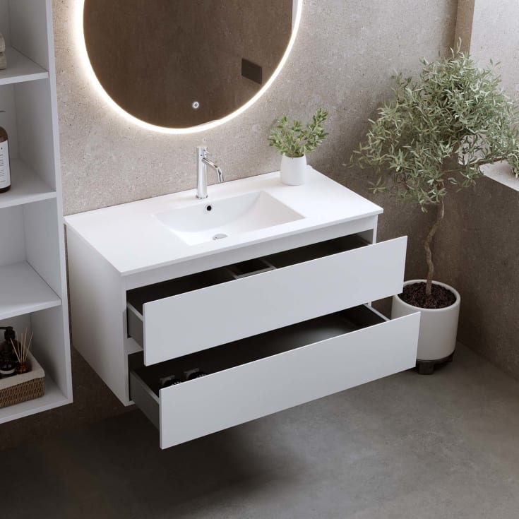 Bathlife Eufori møbelpakke, med servant, 101x46,5x50 cm, hvit matt