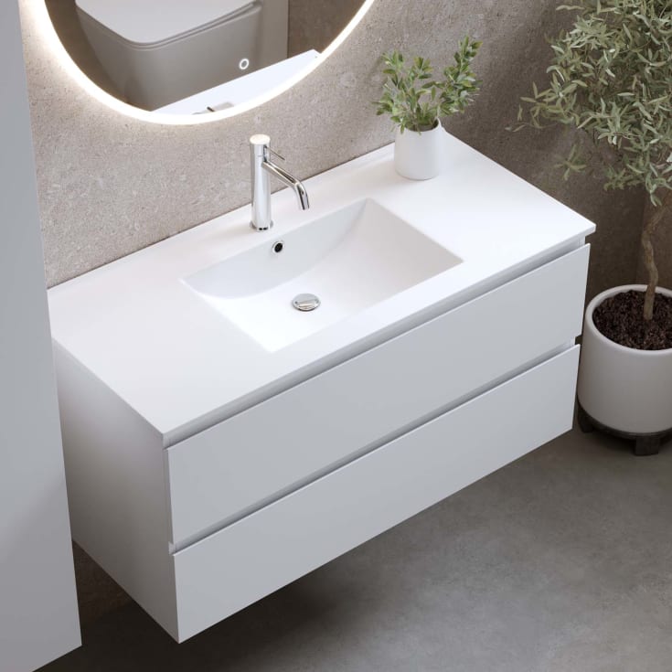 Bathlife Eufori møbelpakke, med servant, 101x46,5x50 cm, hvit matt