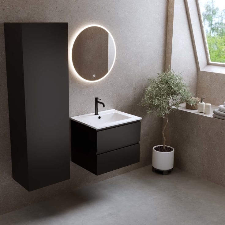 Bathlife Eufori møbelpakke, med servant, 61x46,5x50 cm, sort matt