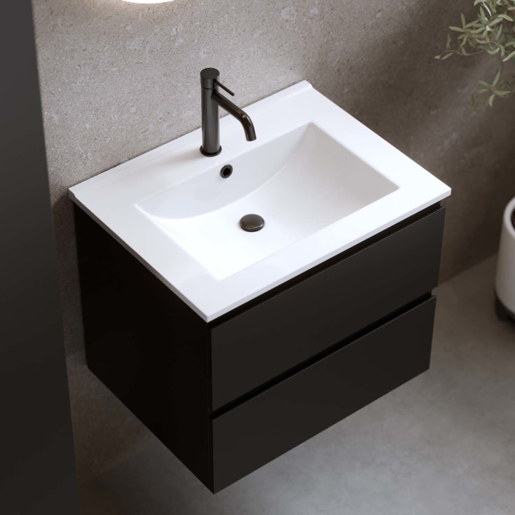Bathlife Eufori møbelpakke, med servant, 61x46,5x50 cm, sort matt