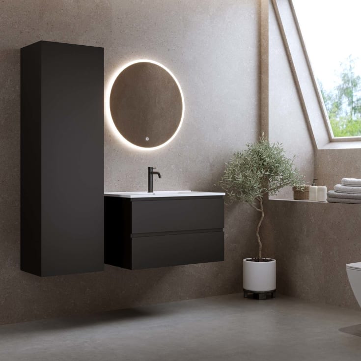 Bathlife Eufori møbelpakke, med servant, 81x46,5x50 cm, sort matt