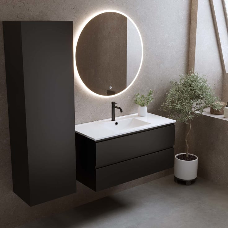 Bathlife Eufori møbelpakke, med servant, 101x46,5x50 cm, sort matt