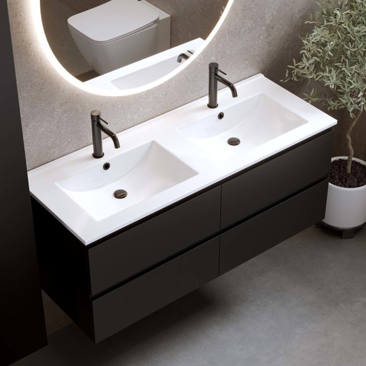 Bathlife Eufori møbelpakke, med servant, 121x46,5x50 cm, sort matt