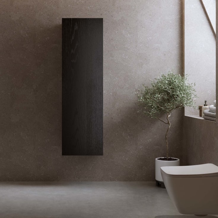 Bathlife høyskap, myktlukkende dør, 150x45x35 cm, sort eik
