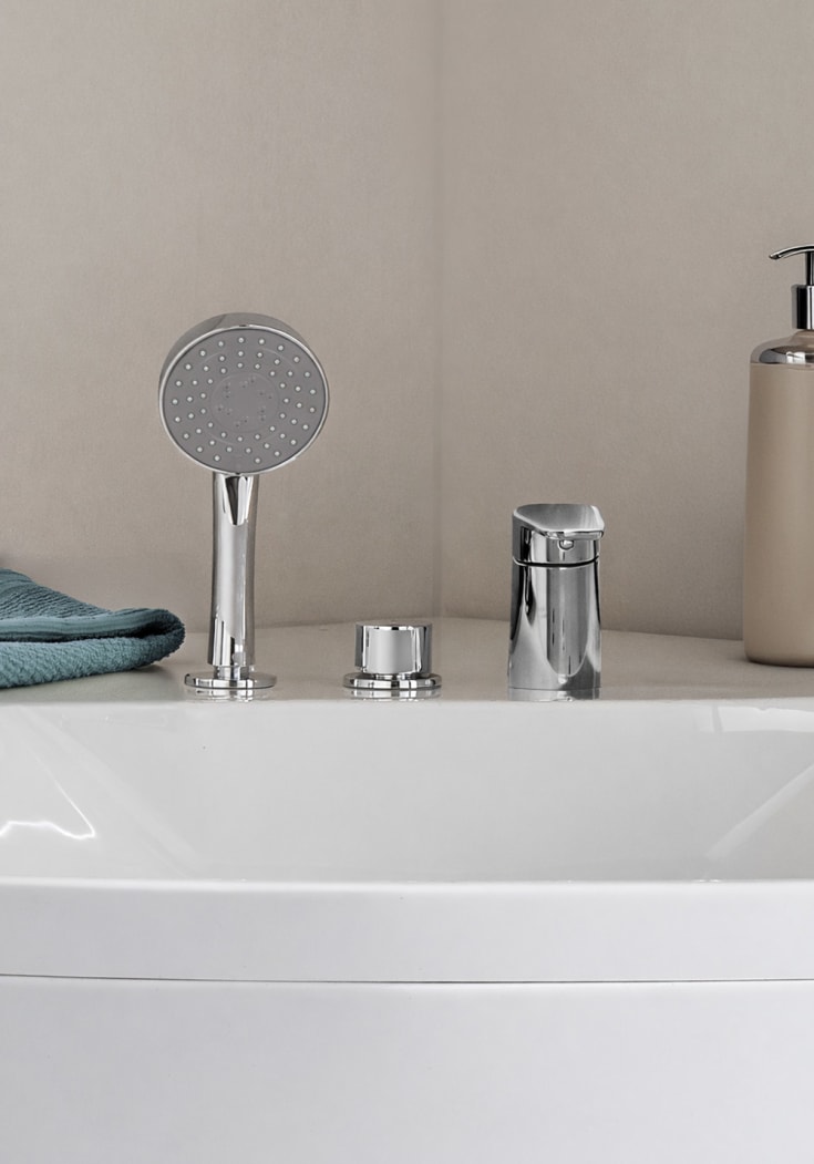 Bathlife Brusa badekarbatteri, for karkant, med hånddusj, krom