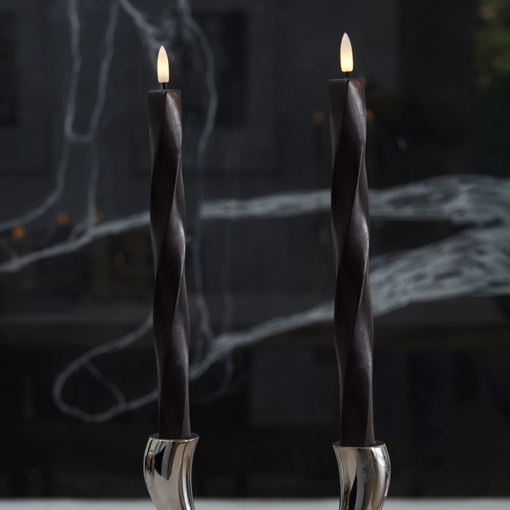 Sirius Sille Nordic Sculpture Twist LED stearinlys, sort