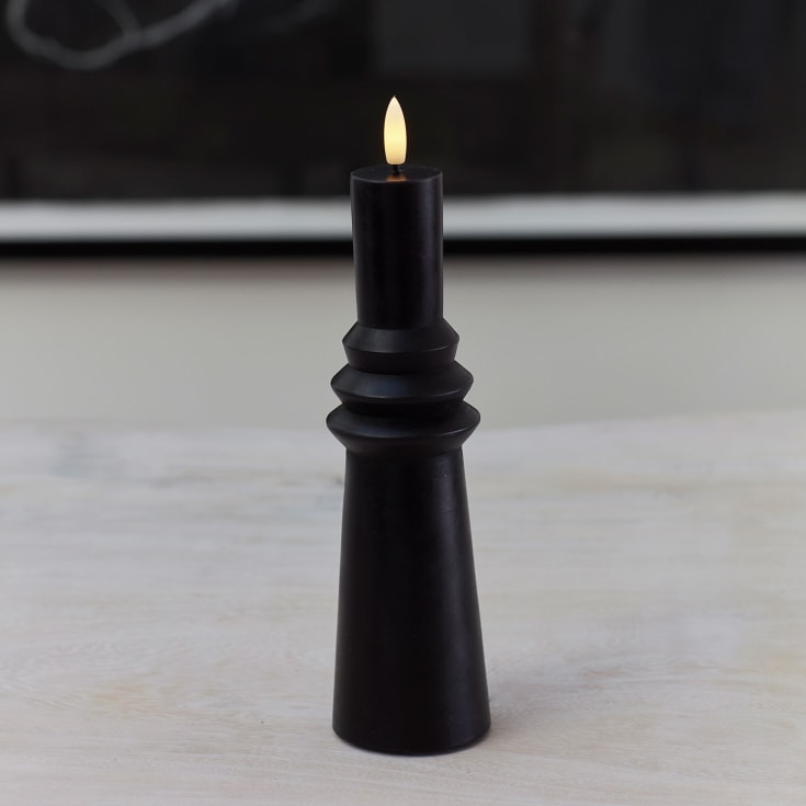 Sirius Sille Nordic Sculpture Ringet LED stearinlys, sort