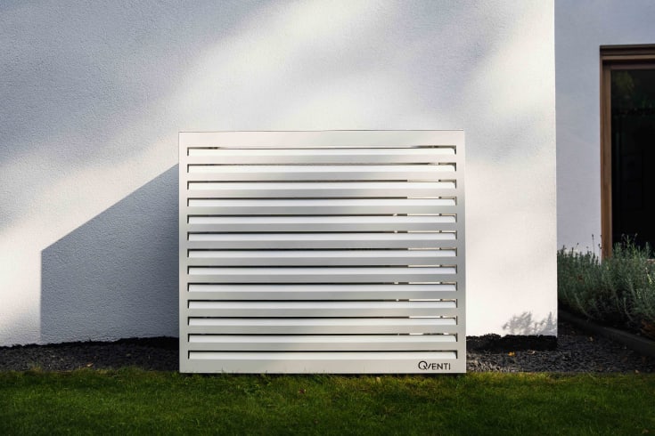 Qventi varmepumperskjuler aluminium, 130 cm, hvid