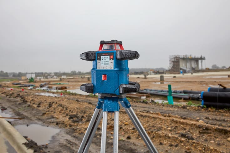 Bosch rotationslaser GRL 600 CHV med modtager og fjernbetjening