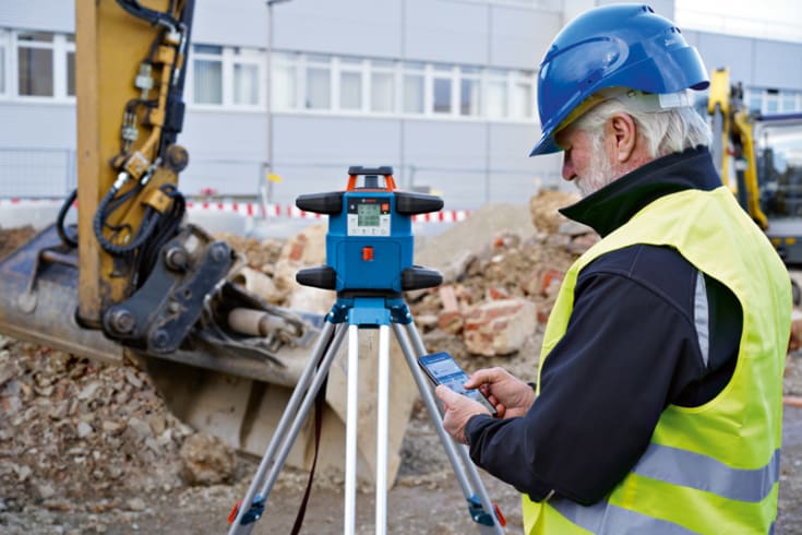 Bosch rotationslaser GRL 600 CHV med modtager og fjernbetjening