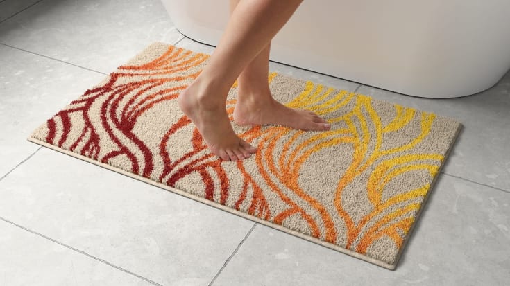 Leijma Grund badmatta, 60x100 cm, mönstrad orange