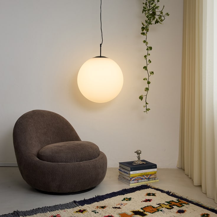 Nielsen Light Nora cafependel, opal/sort, Ø50 cm