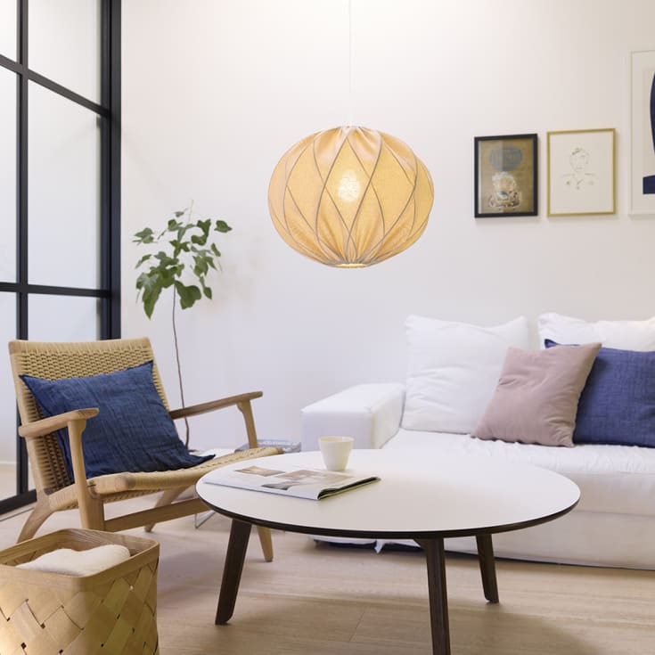 Nielsen Light Jasmin pendel, hvid ledning, sand