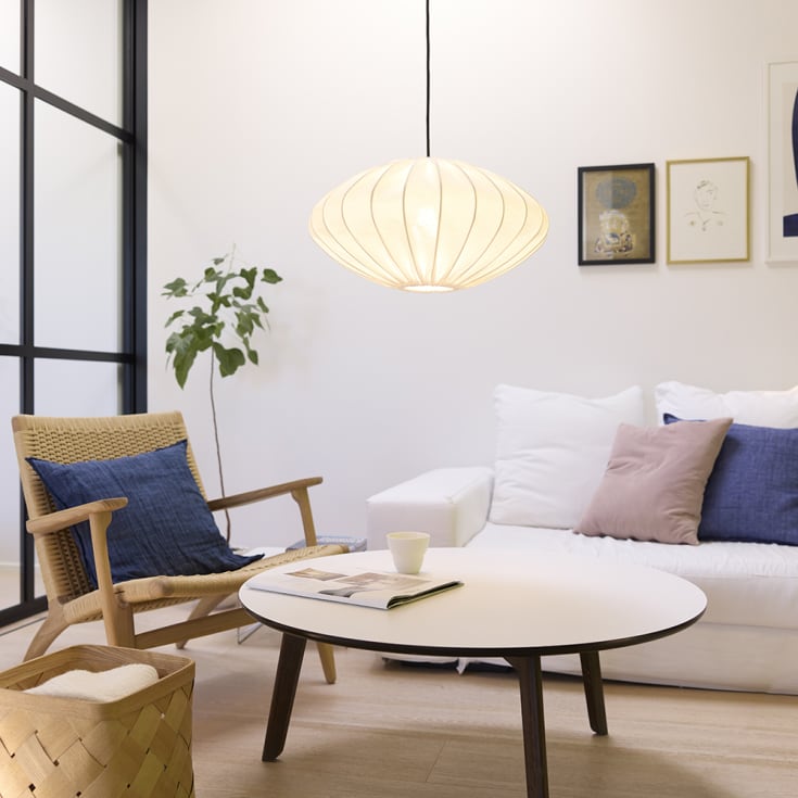 Nielsen Light Jasmin Ellipse pendel, sort ledning, hvit