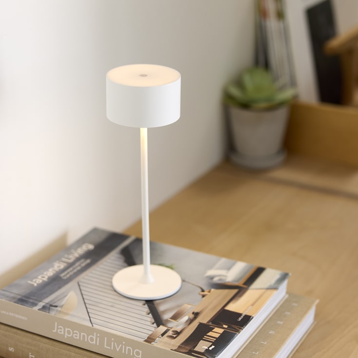 Nielsen Light Bistro genopladelig bordlampe, hvid