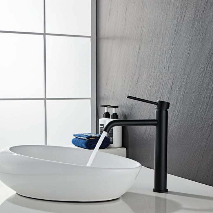 Zen Sanitary Slimline tvättställsblandare, svart
