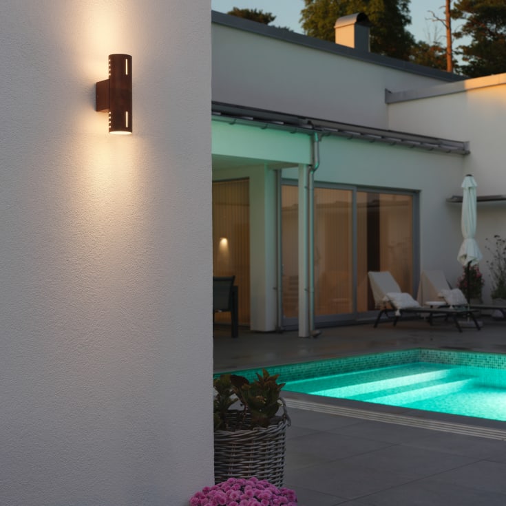 Konstsmide Cuneo udendørs væglampe, rust