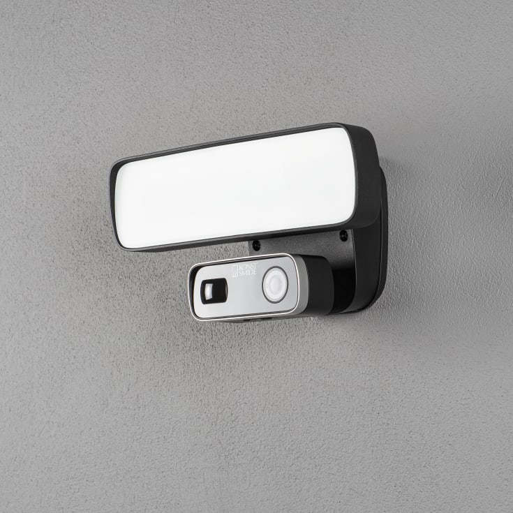 Konstsmide Smartlight udendørs væglampe med kamera, 18W