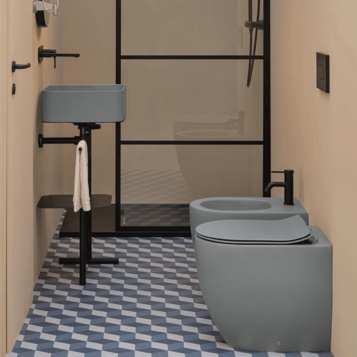 Lavabo Glomp toalett, back-to-wall, uten spylekant, matt grå