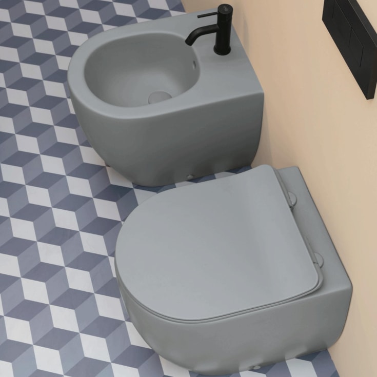 Lavabo Glomp Mini vägghängd toalett, utan spolkant, matt grå