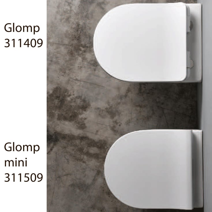 Lavabo Glomp væghængt toilet, uden skyllekant, hvid