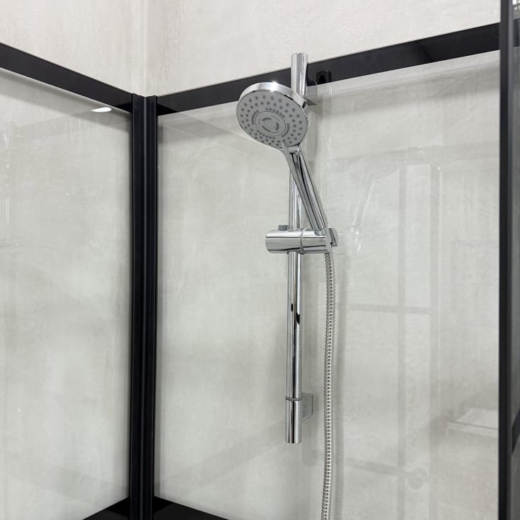 Bathlife Betrakta dusjkabinett, 70x90 cm, sort matt/klart glass