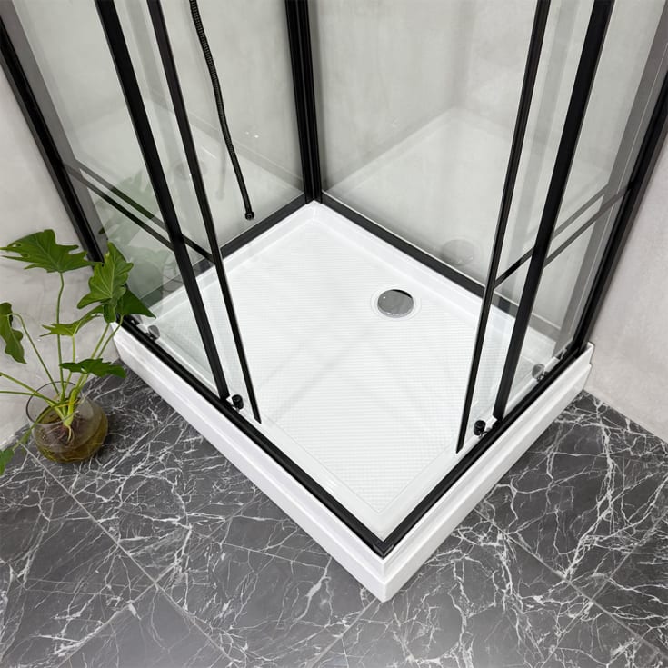 Bathlife Betrakta dusjkabinett, 70x90 cm, sort matt/klart glass